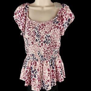 Emily Wonder Shirt Women’s Small Margo Smocked Top Pink NWT (807)